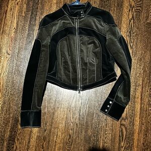 BDG Blue and Green moto jacket